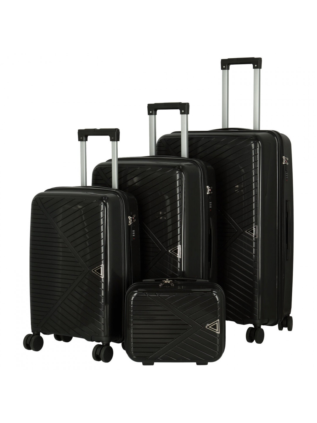 Cestovní plastový kufr Mervin velikost SADA černý